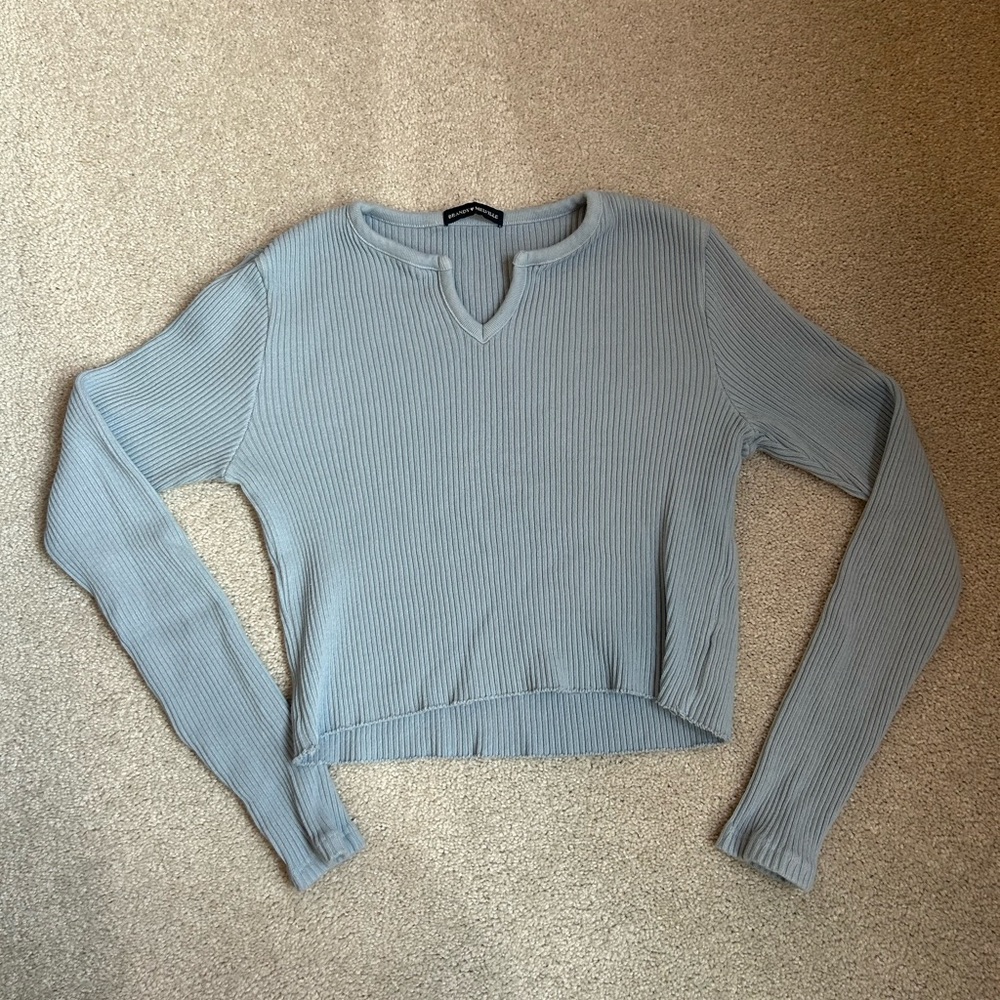 NWOT Brandy Melville light blue long sleeve sweater